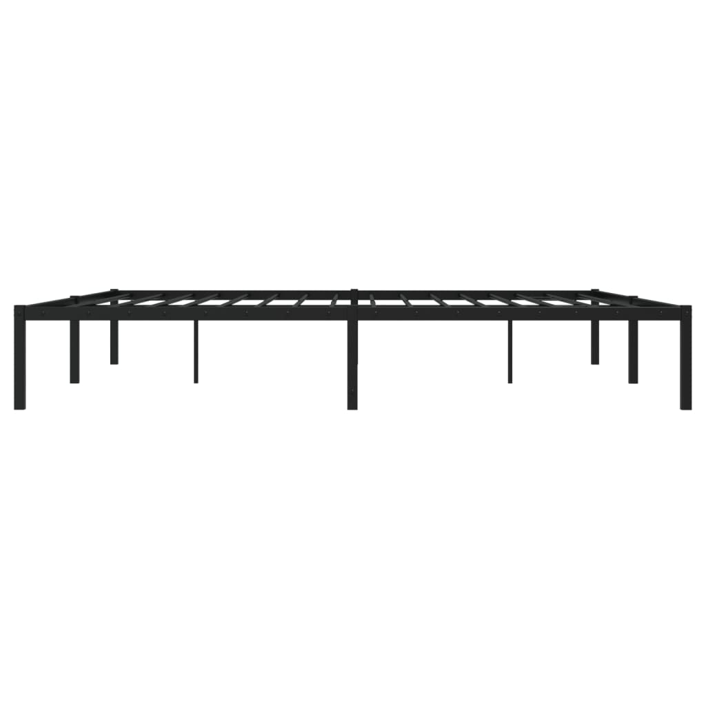 Stylish Black Metal Bed Frame 193x203cm - No Mattress Included