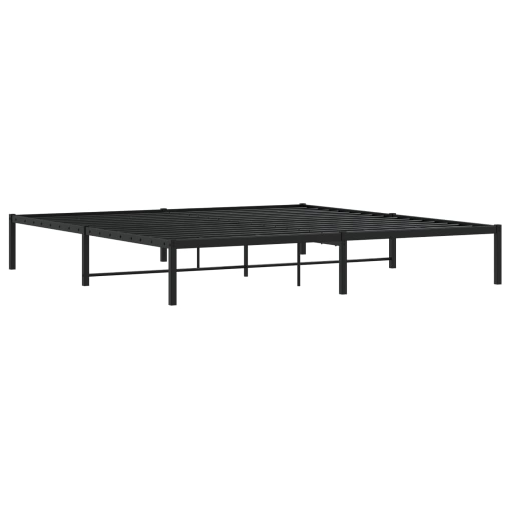 Stylish Black Metal Bed Frame 193x203cm - No Mattress Included