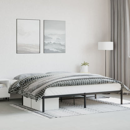 Stylish Black Metal Bed Frame 193x203cm - No Mattress Included