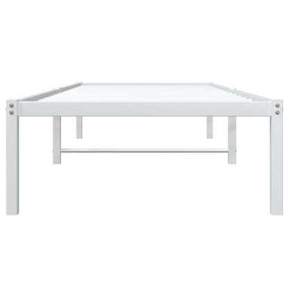 White Metal Bed Frame - Sturdy 75x190cm Bedroom Essential