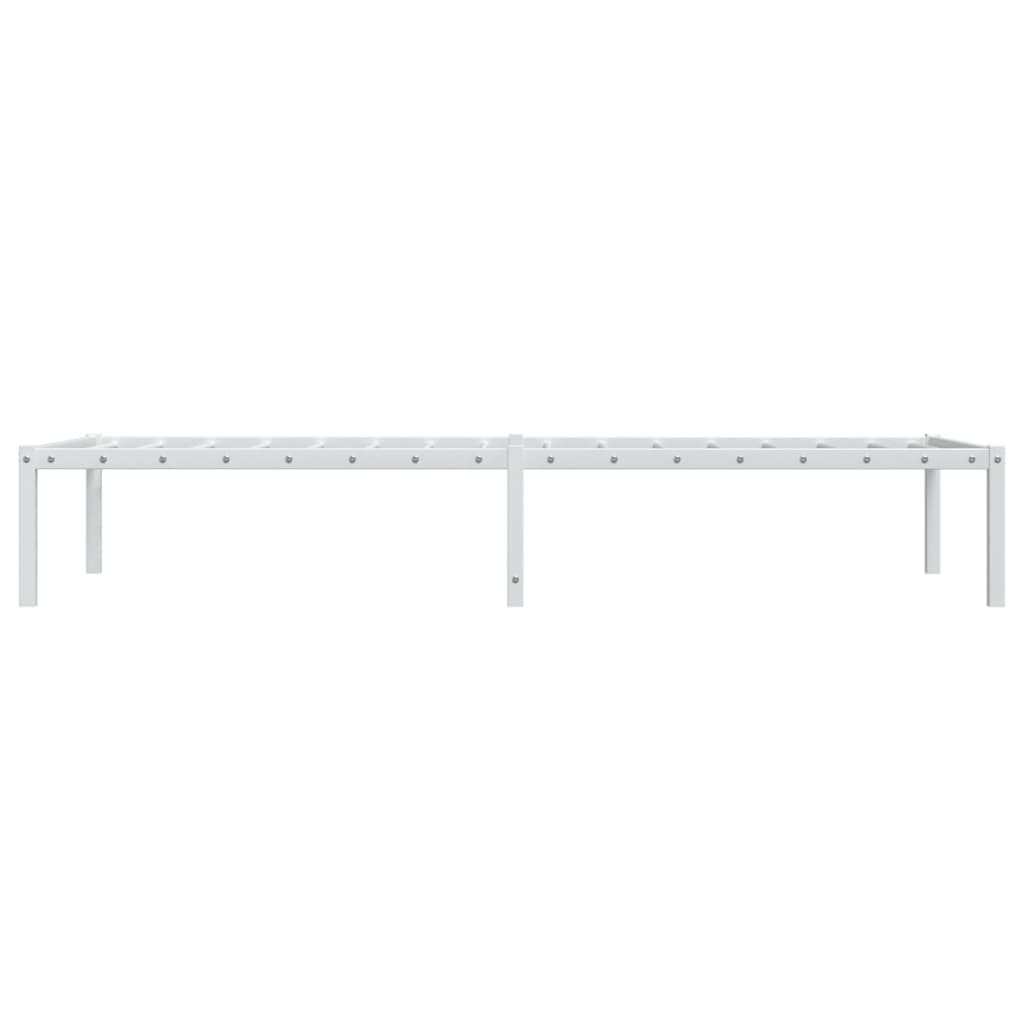 White Metal Bed Frame - Sturdy 75x190cm Bedroom Essential