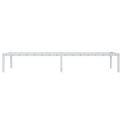 White Metal Bed Frame - Sturdy 75x190cm Bedroom Essential