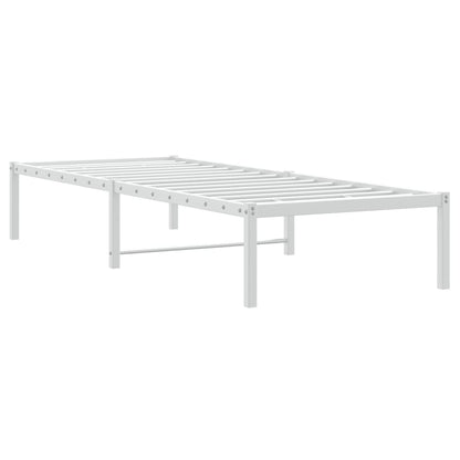 White Metal Bed Frame - Sturdy 75x190cm Bedroom Essential
