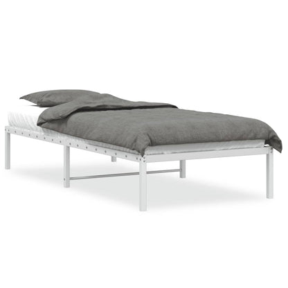 White Metal Bed Frame 90x190cm - Durable & Stylish Design