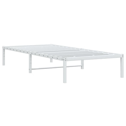 White Metal Bed Frame 90x190cm - Durable & Stylish Design