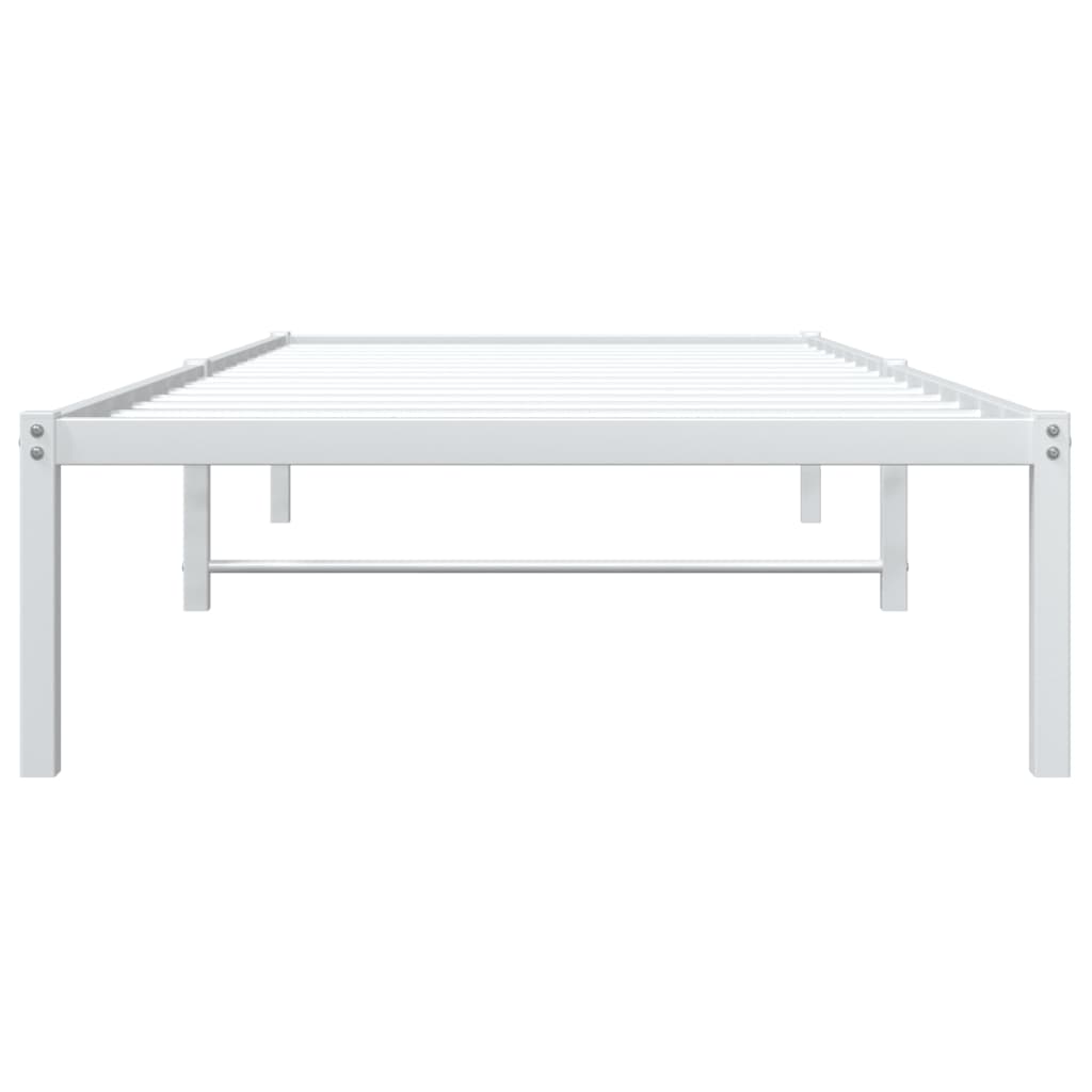 White Metal Bed Frame 90x190cm - Durable & Stylish Design