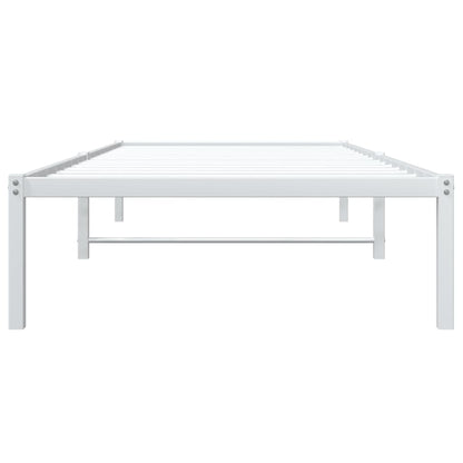 White Metal Bed Frame 90x190cm - Durable & Stylish Design