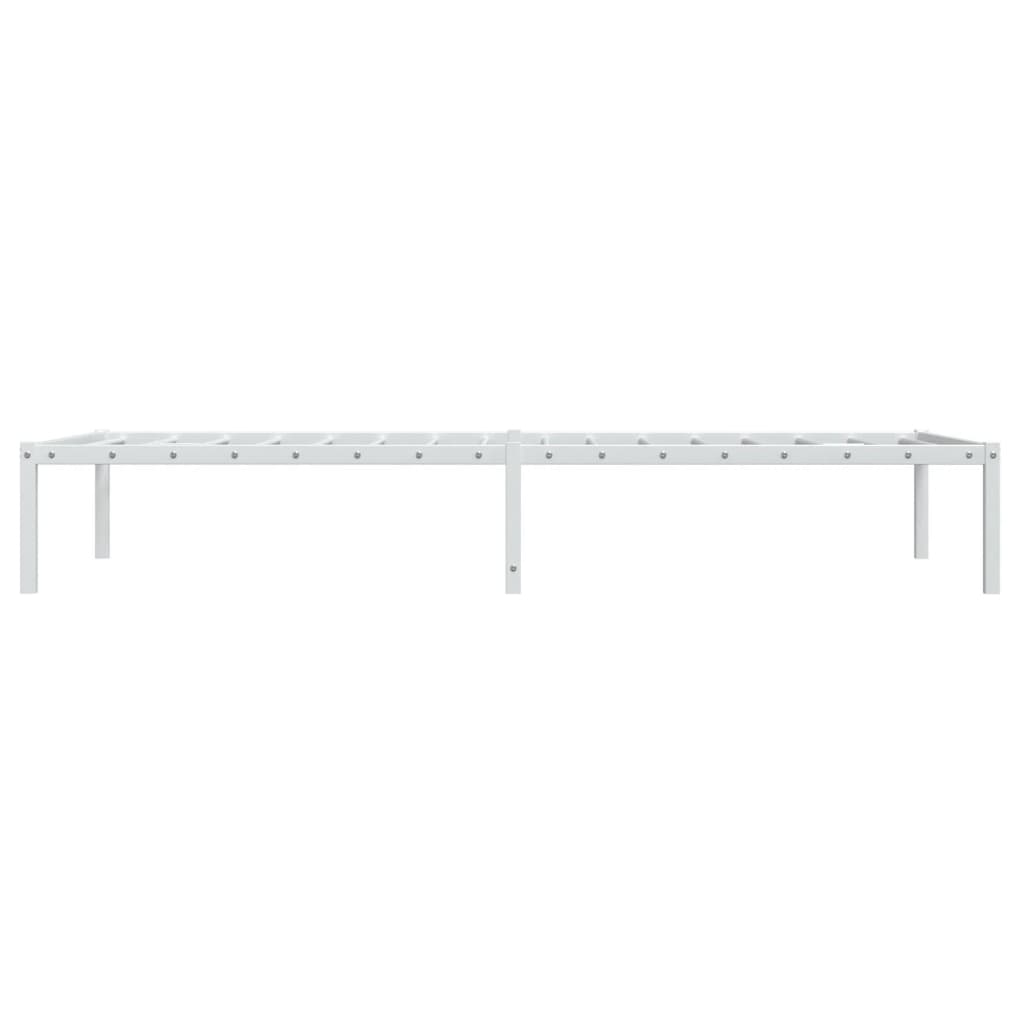 White Metal Bed Frame 90x190cm - Durable & Stylish Design