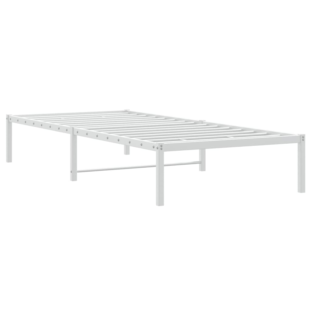 White Metal Bed Frame 90x190cm - Durable & Stylish Design