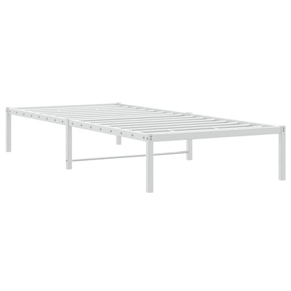 White Metal Bed Frame 90x190cm - Durable & Stylish Design