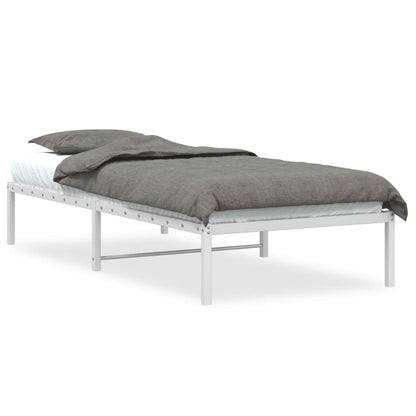 White Metal Bed Frame 90x200cm - Durable, Stylish & Modern Design