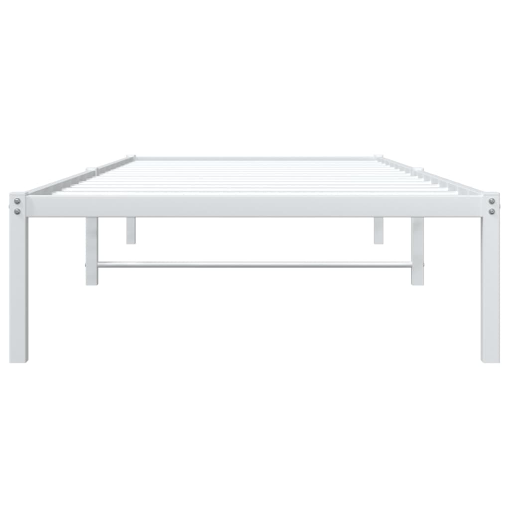 White Metal Bed Frame 90x200cm - Durable, Stylish & Modern Design