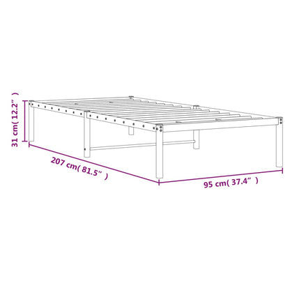 White Metal Bed Frame 90x200cm - Durable, Stylish & Modern Design