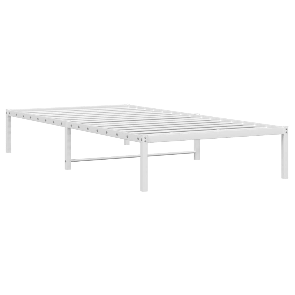 White Metal Bed Frame 100x200cm - Sturdy, Modern & Elegant Design