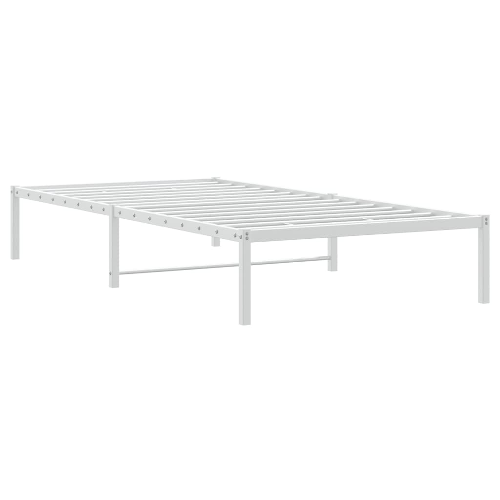 White Metal Bed Frame 100x200cm - Sturdy, Modern & Elegant Design