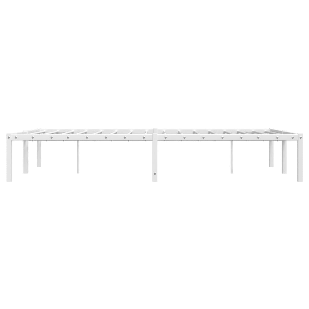 Sleek White Metal Bed Frame 120x190cm - No Mattress Included