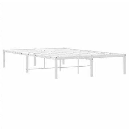 Sleek White Metal Bed Frame 120x190cm - No Mattress Included