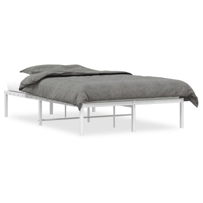 Sleek White Metal Bed Frame 120x200cm No Mattress Included