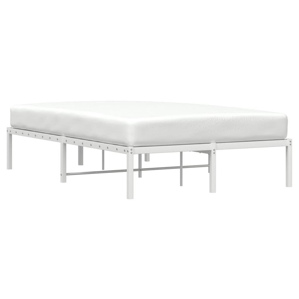 Sleek White Metal Bed Frame 120x200cm No Mattress Included