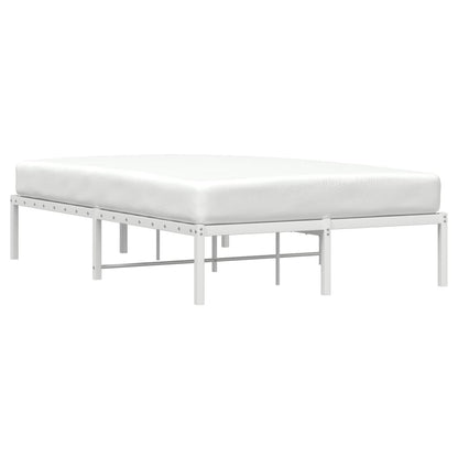 Sleek White Metal Bed Frame 120x200cm No Mattress Included