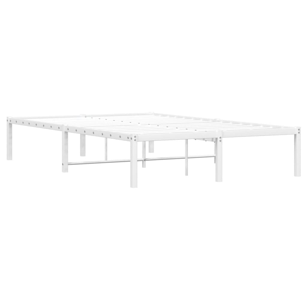 Sleek White Metal Bed Frame 120x200cm No Mattress Included