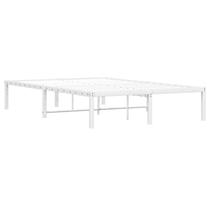 Sleek White Metal Bed Frame 120x200cm No Mattress Included
