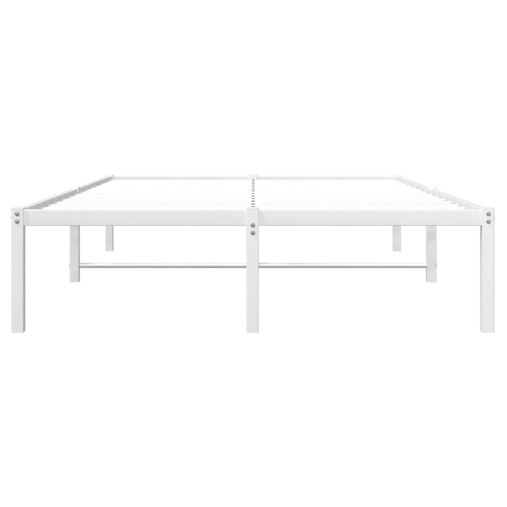 Sleek White Metal Bed Frame 120x200cm No Mattress Included