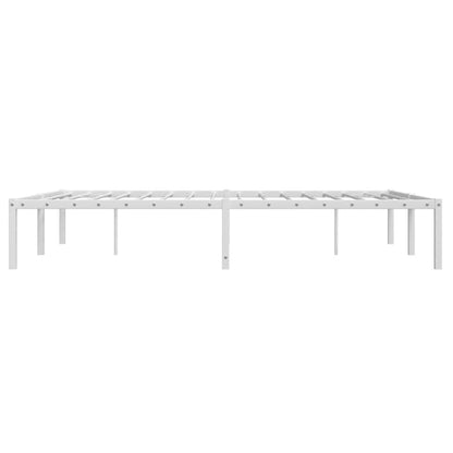 White Metal Bed Frame 140x200cm - Sturdy & Stylish Design