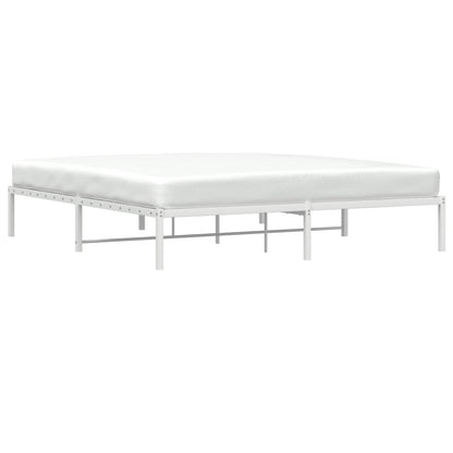 Elegant White Metal Bed Frame 183x213cm - Sturdy & Stylish Design