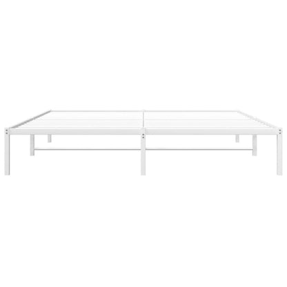 Elegant White Metal Bed Frame 183x213cm - Sturdy & Stylish Design