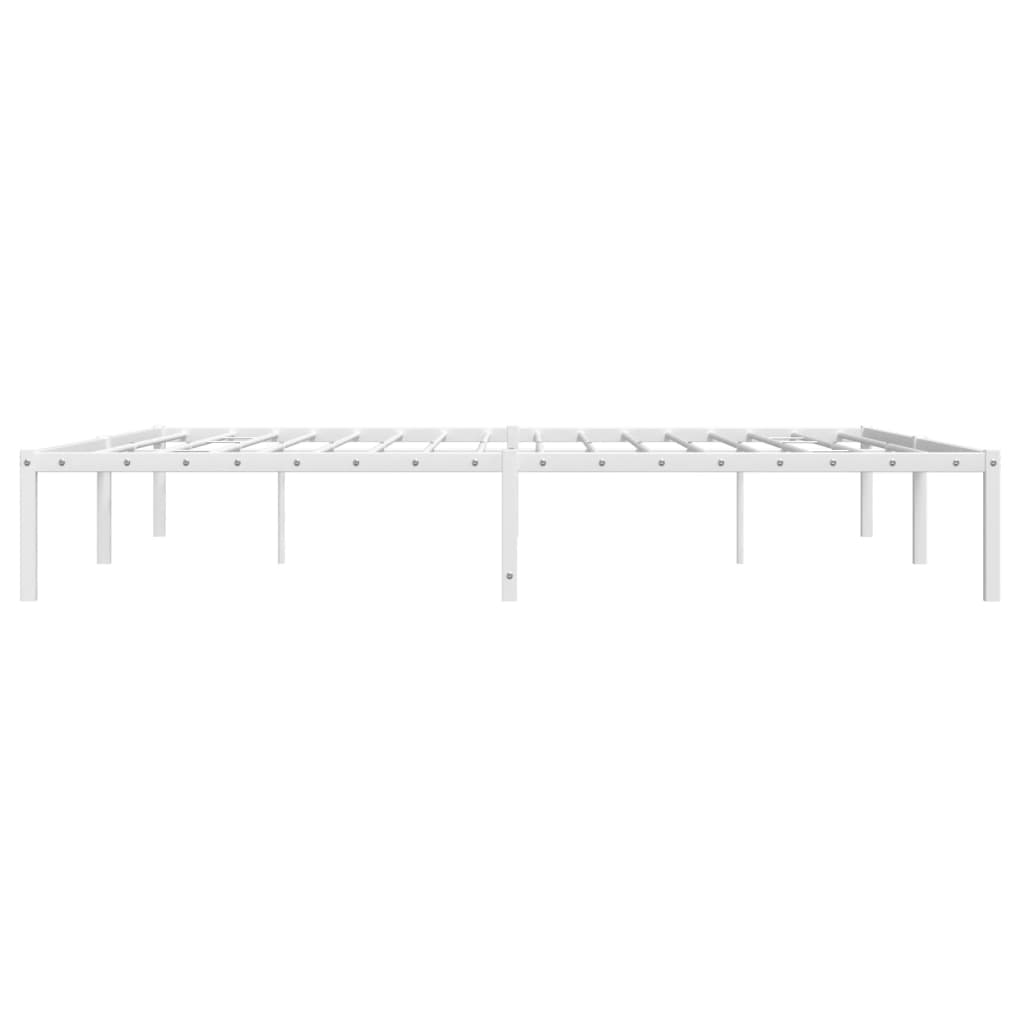 Elegant White Metal Bed Frame 183x213cm - Sturdy & Stylish Design