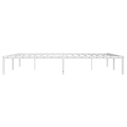 Elegant White Metal Bed Frame 183x213cm - Sturdy & Stylish Design