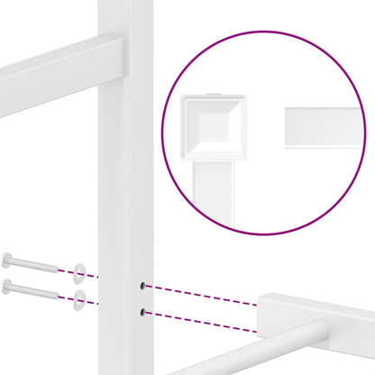 Metal Bed Frame without Mattress with Footboard White 80x200cm