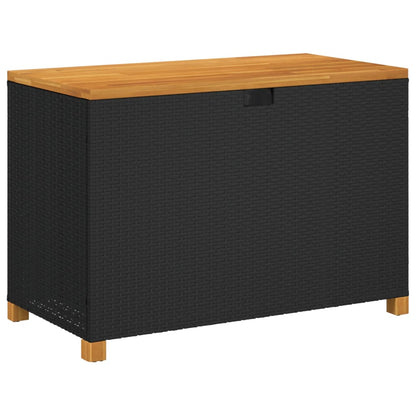 Garden Storage Box Poly Rattan Acacia Wood