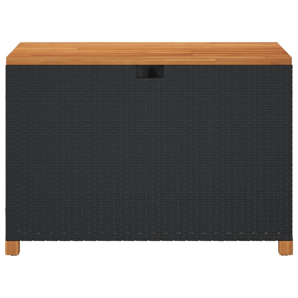 Garden Storage Box Poly Rattan Acacia Wood