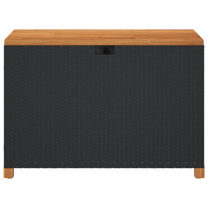 Garden Storage Box Poly Rattan Acacia Wood