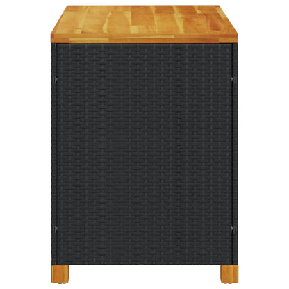 Garden Storage Box Poly Rattan Acacia Wood
