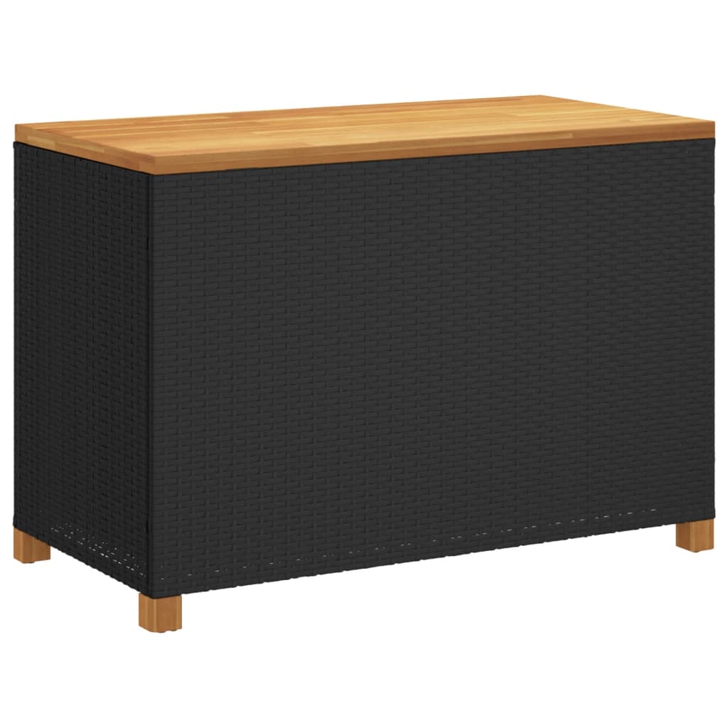 Garden Storage Box Poly Rattan Acacia Wood