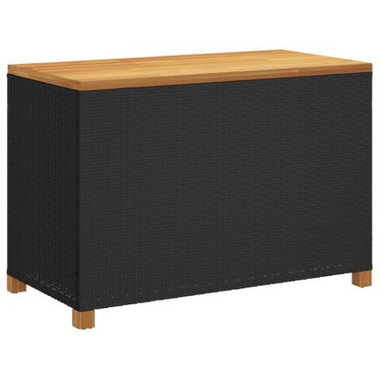 Garden Storage Box Poly Rattan Acacia Wood