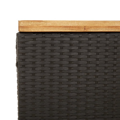 Garden Storage Box Poly Rattan Acacia Wood