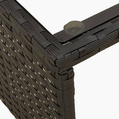 L-Shaped Black Poly Rattan Garden Sofa Set with Table & Cushions