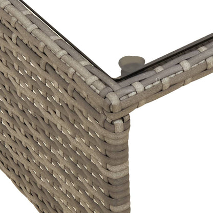 L-Shaped Grey Poly Rattan Garden Sofa Set with Table & Cushions