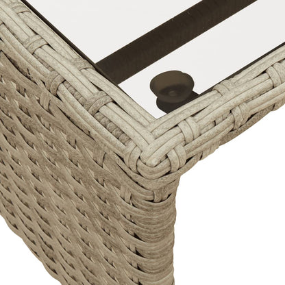 L-Shaped Light Grey Poly Rattan Garden Sofa Set with Table & Cushions