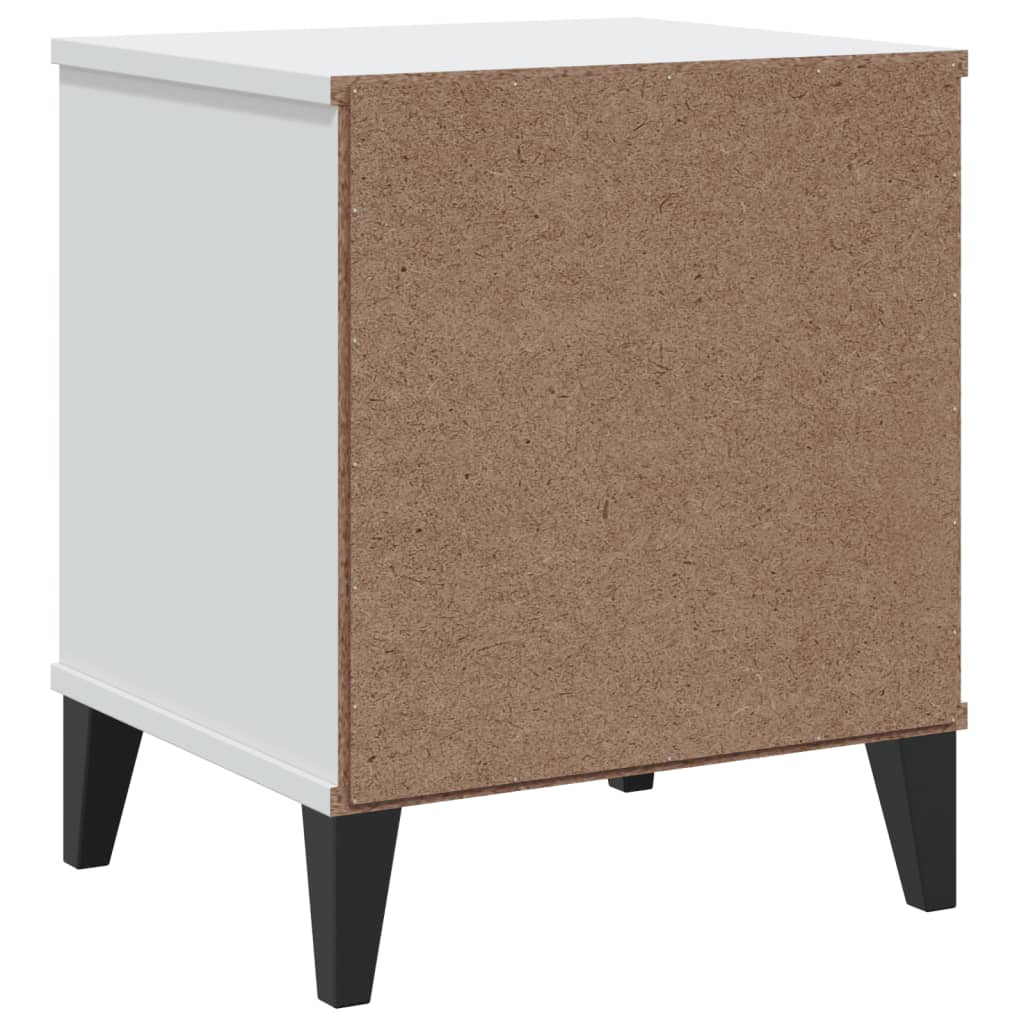 VIKEN White Bedside Cabinet - Stylish Engineered Wood Nightstand