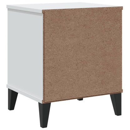 VIKEN White Bedside Cabinet - Stylish Engineered Wood Nightstand