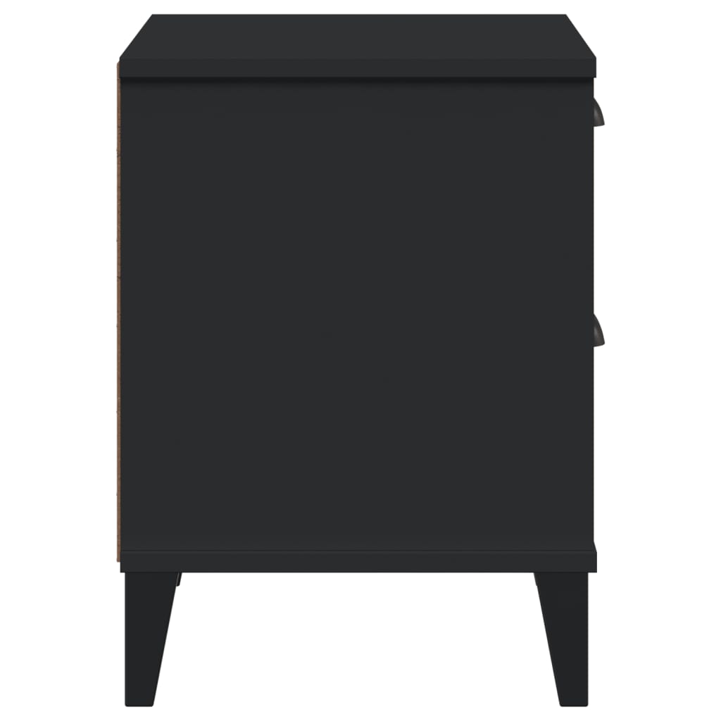 Sleek Black VIKEN Bedside Cabinet in Engineered Wood