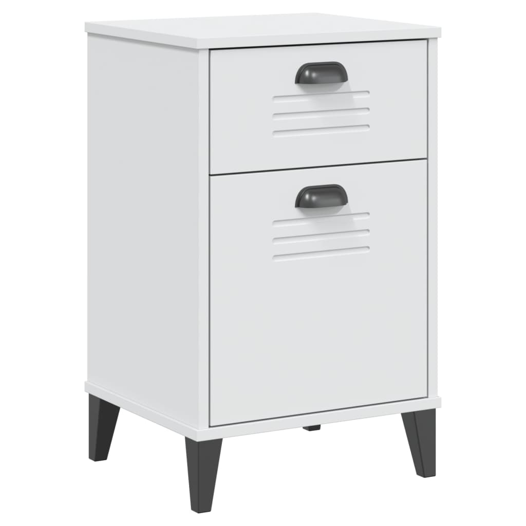 VIKEN White Engineered Wood Bedside Cabinet - Modern & Stylish