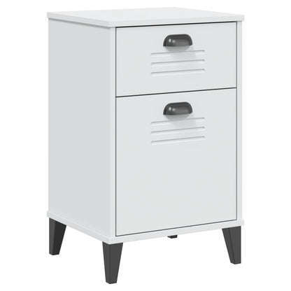 VIKEN White Engineered Wood Bedside Cabinet - Modern & Stylish