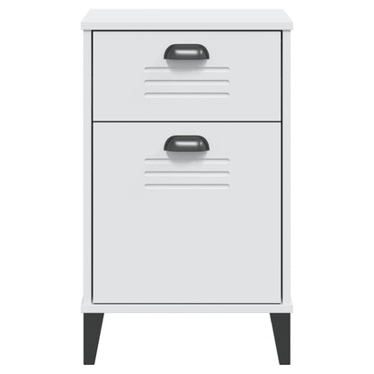 VIKEN White Engineered Wood Bedside Cabinet - Modern & Stylish