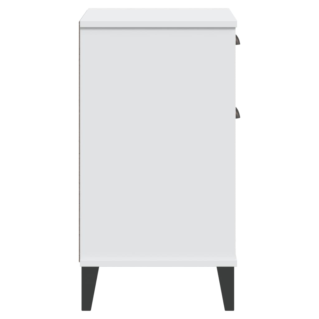 VIKEN White Engineered Wood Bedside Cabinet - Modern & Stylish